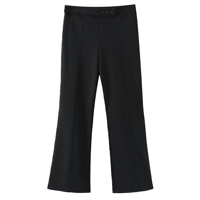 宛宛大码黑色加绒微喇裤女裤子新款秋冬季胖mm高腰显瘦西装喇叭裤,淘宝优惠券,粉丝福利购,淘宝优惠卷