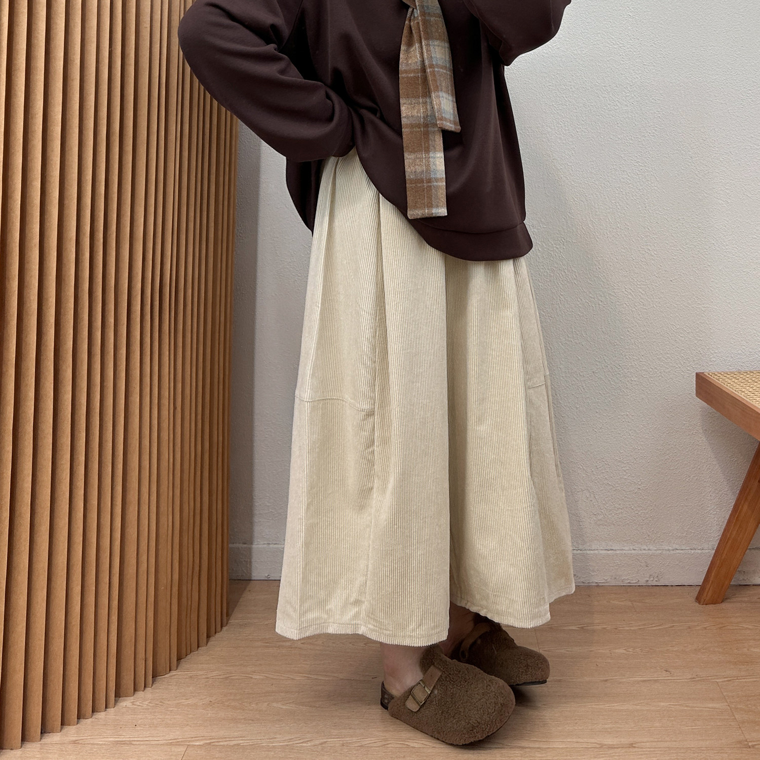 宛宛大码女装宽松条绒八分裤女2025秋冬新款胖mm小个子休闲阔腿裤,淘宝优惠券,粉丝福利购,淘宝优惠卷