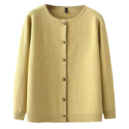 大码女装胖mm法式圆领明线针织开衫毛衣2024秋冬宽松显瘦百搭上衣 - 图3