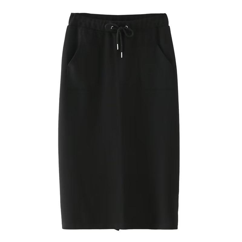 大码休闲半身裙女秋季新款胖MM宽松遮胯显瘦抽绳松紧腰中长款卫裙,淘宝优惠券,粉丝福利购,淘宝优惠卷