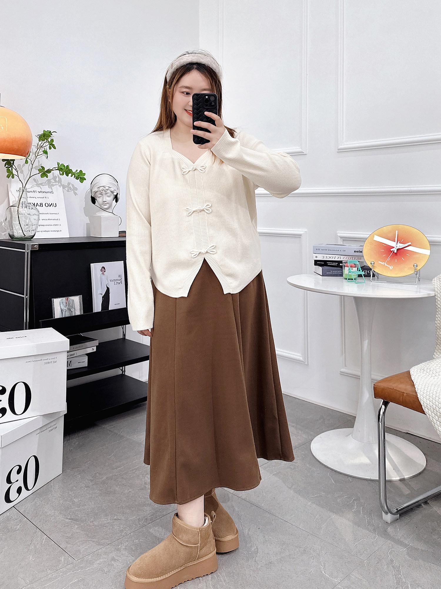 大码胖mm毛呢半身裙女秋冬新款显瘦遮胯高腰中长款a字伞裙子百搭,淘宝优惠券,粉丝福利购,淘宝优惠卷