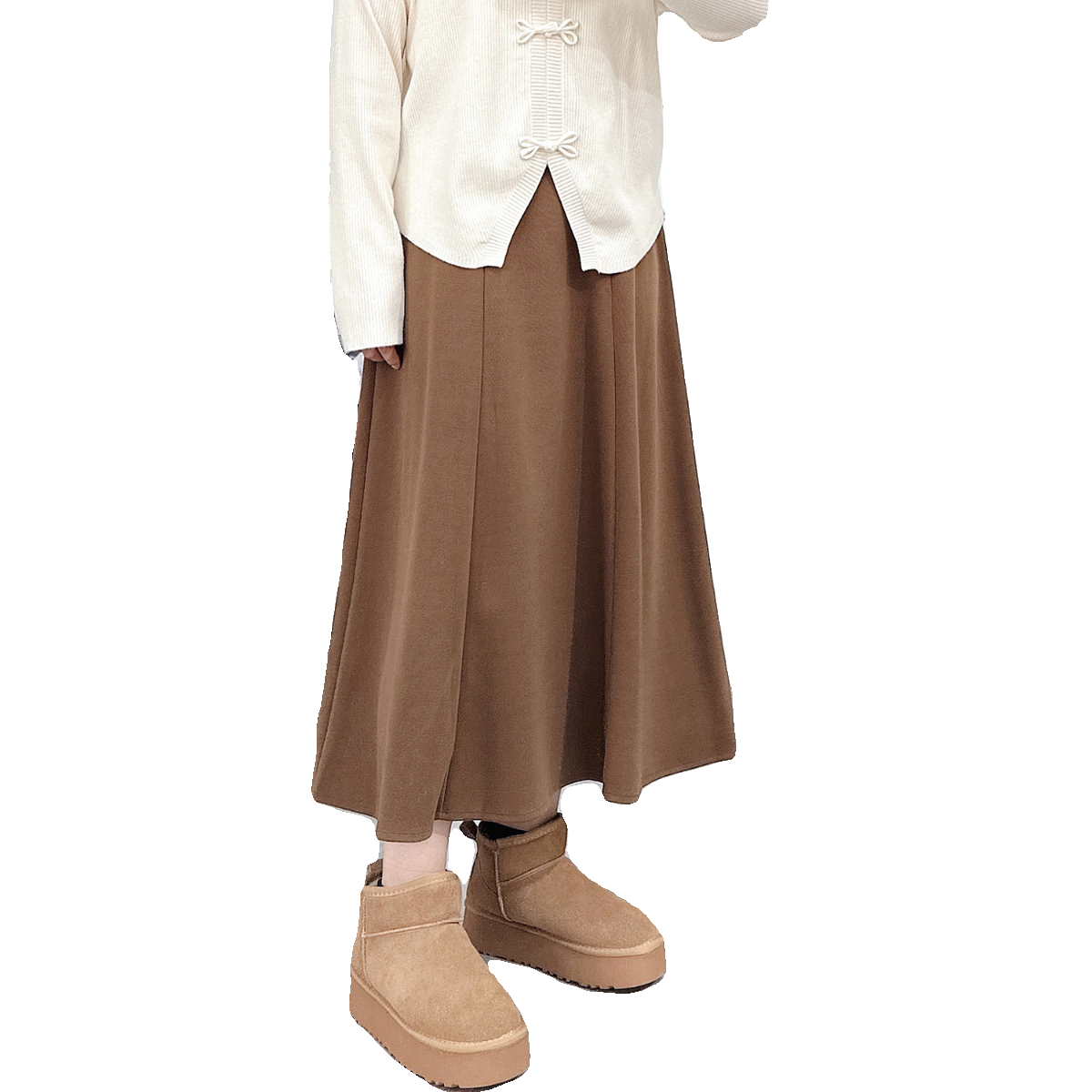 大码胖mm毛呢半身裙女秋冬新款显瘦遮胯高腰中长款a字伞裙子百搭,淘宝优惠券,粉丝福利购,淘宝优惠卷