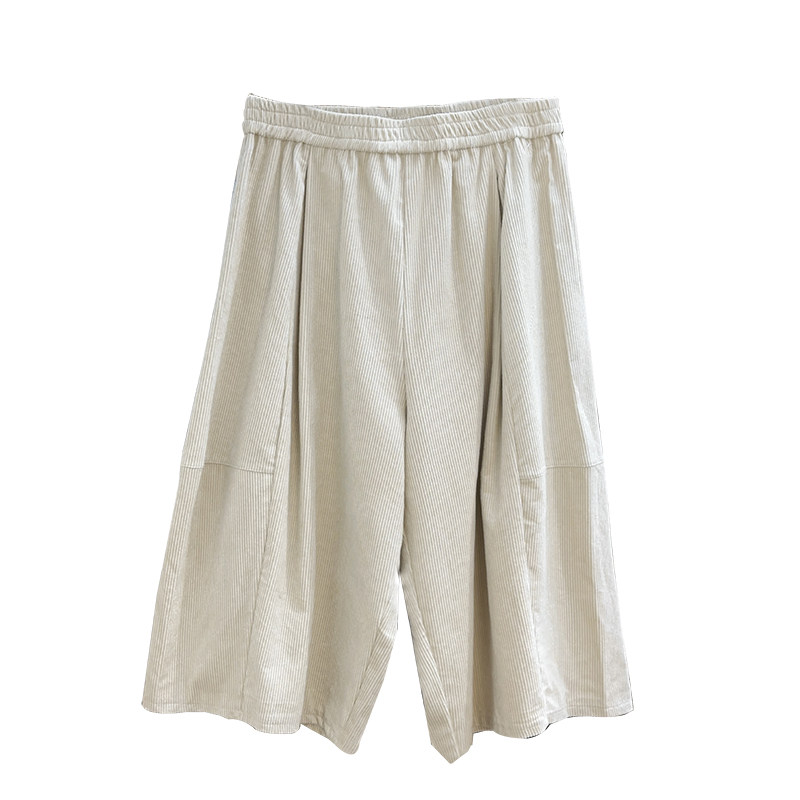 宛宛大码女装宽松条绒八分裤女2025秋冬新款胖mm小个子休闲阔腿裤,淘宝优惠券,粉丝福利购,淘宝优惠卷
