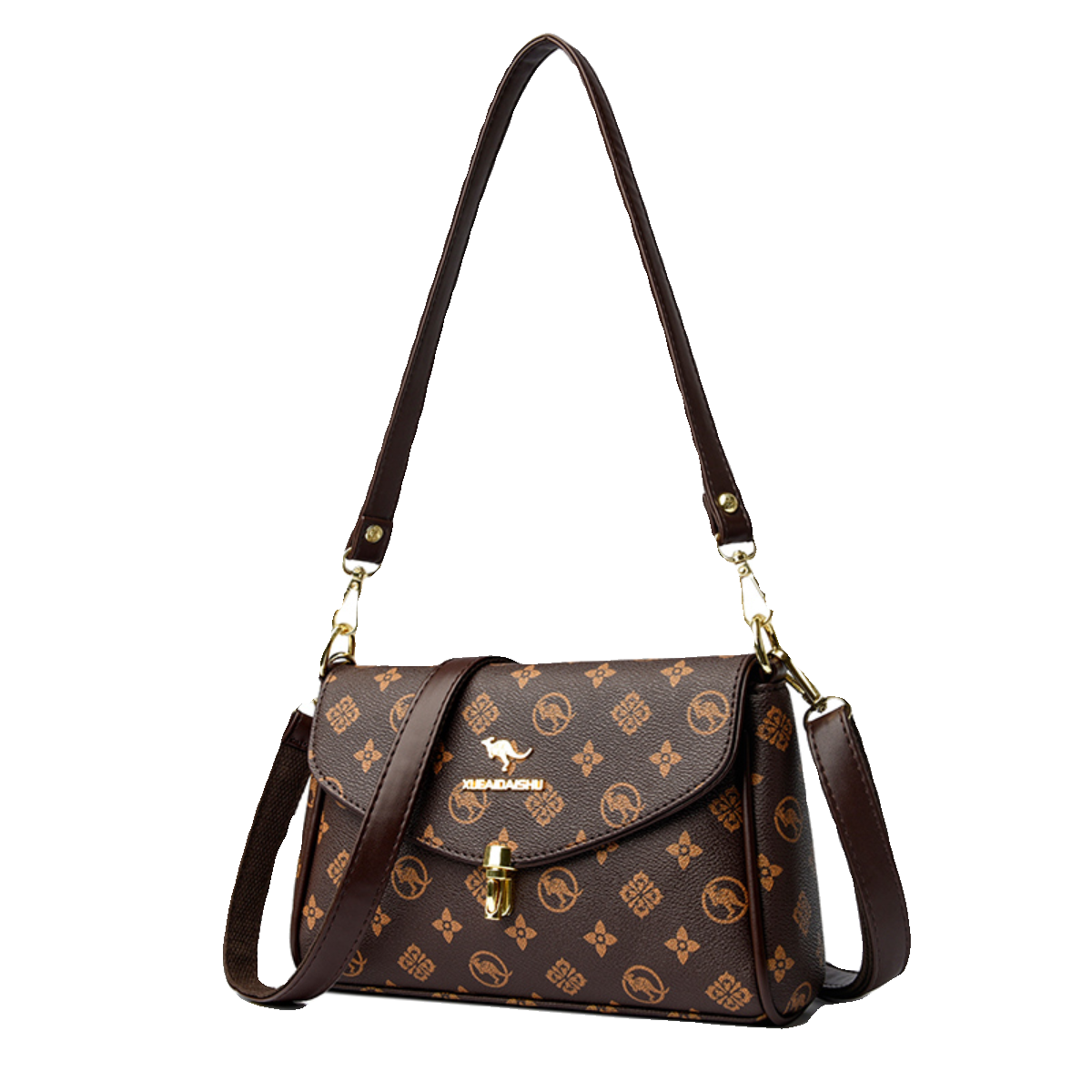 妈妈婆婆包2025新款时尚百搭女士印花小方包真皮中老年单肩斜挎包,淘宝优惠券,粉丝福利购,淘宝优惠卷