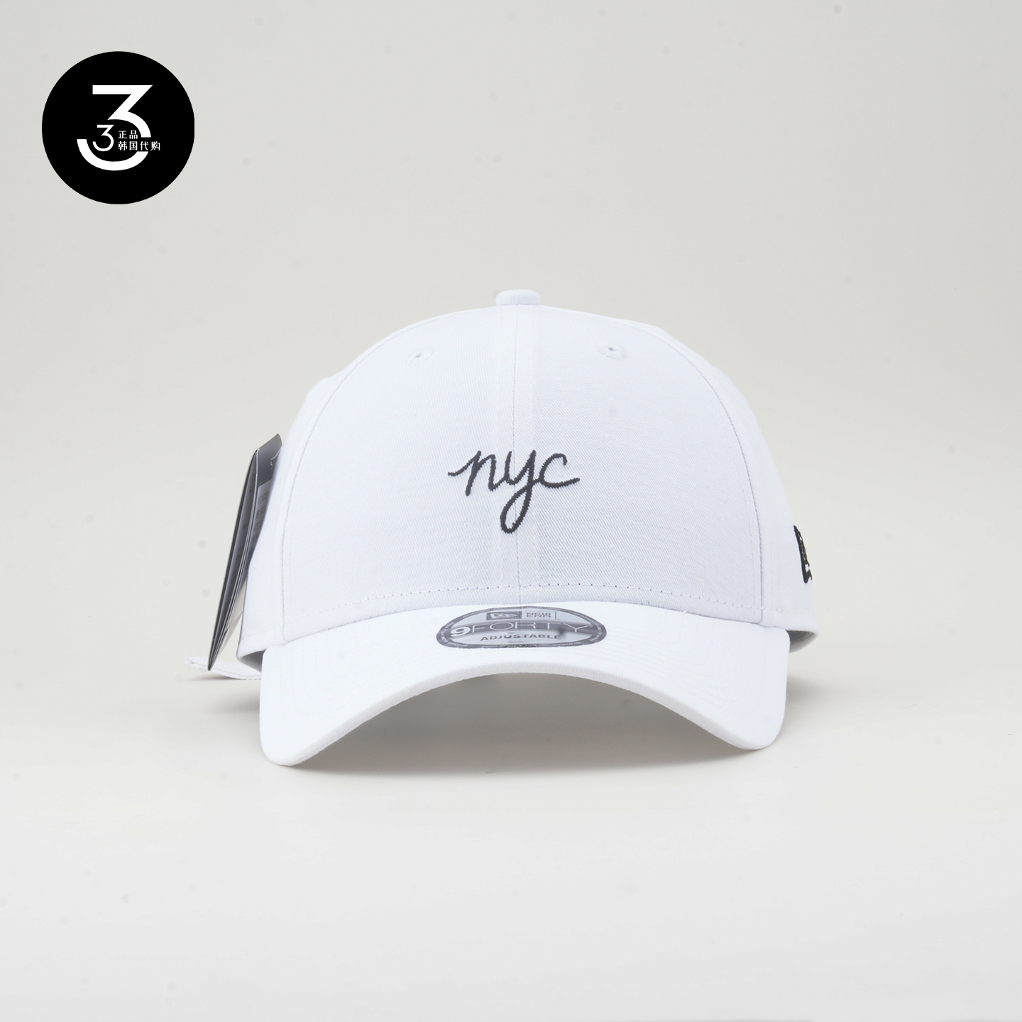 韩国代购NEWERA纽亦华男女940硬顶NYC刺绣字母小标棒球帽白色-图3
