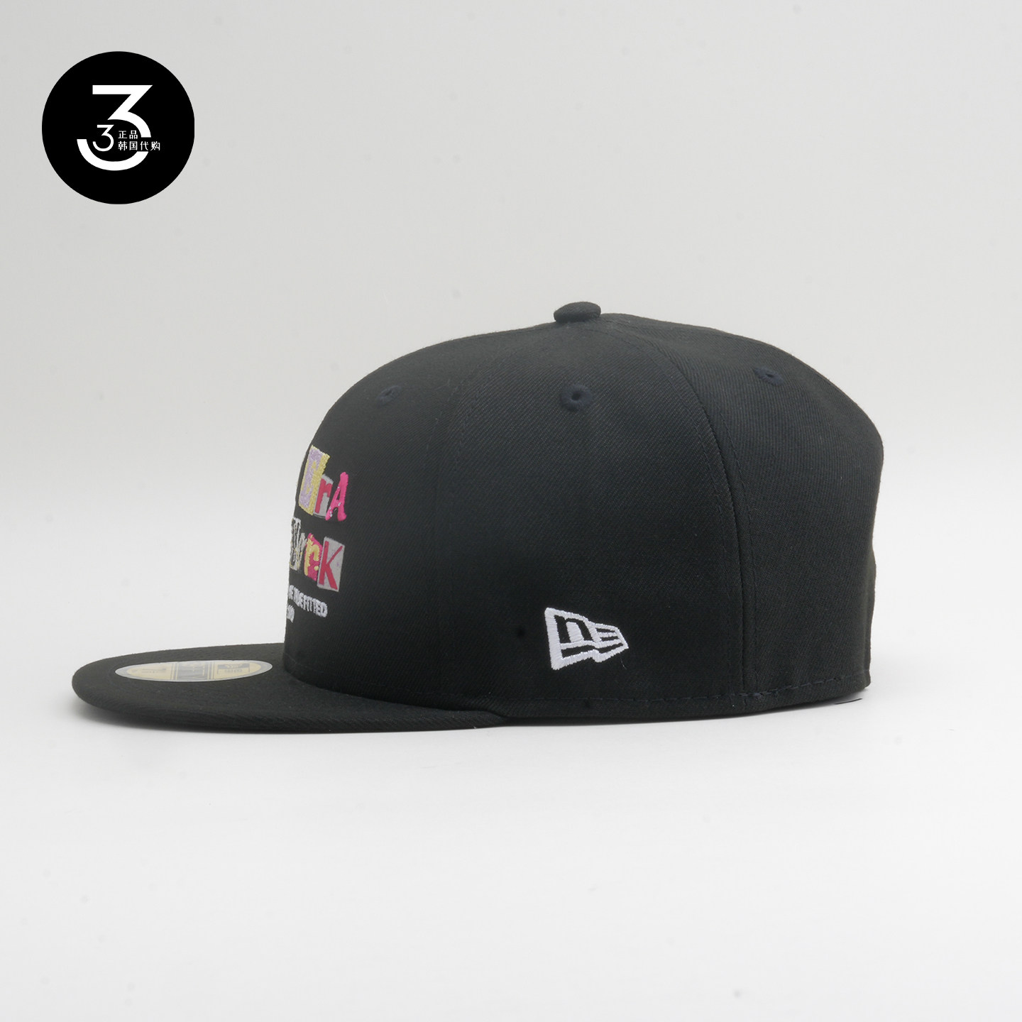 韩国代购NEWERA纽亦华美式嘻哈拼贴工艺5950平沿全封闭棒球帽黑色,淘宝优惠券,粉丝福利购,淘宝优惠卷