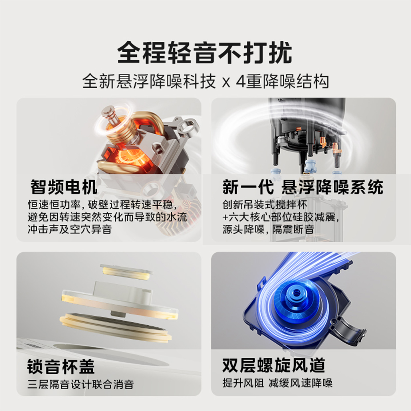 Midea home wall breaker machine fully automatic light sound hand washing