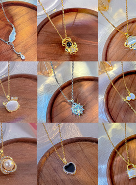 日韩风银色不掉色四叶草锁骨链