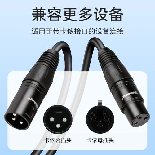 soundking音王B07卡农线麦克风功放卡侬公母音频连接线 话筒连线 - 图0