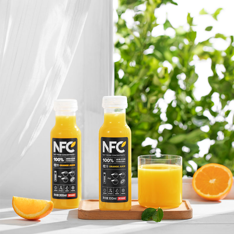 农夫山泉100%NFC果汁橙汁300ml24瓶整箱苹果芒果香蕉汁冷压榨饮料-图1