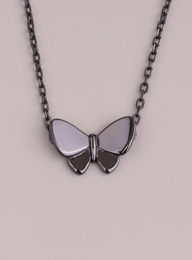 925银项链蝴蝶颈链choker颈带