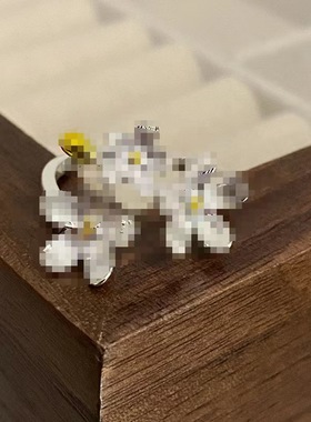 【繁花似锦】山茶花闺蜜对戒小众设计感轻奢简约气质开口调节戒指