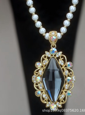 感设计超闪灰色菱形毛衣链网红爆款轻奢小众精美百搭毛衣链