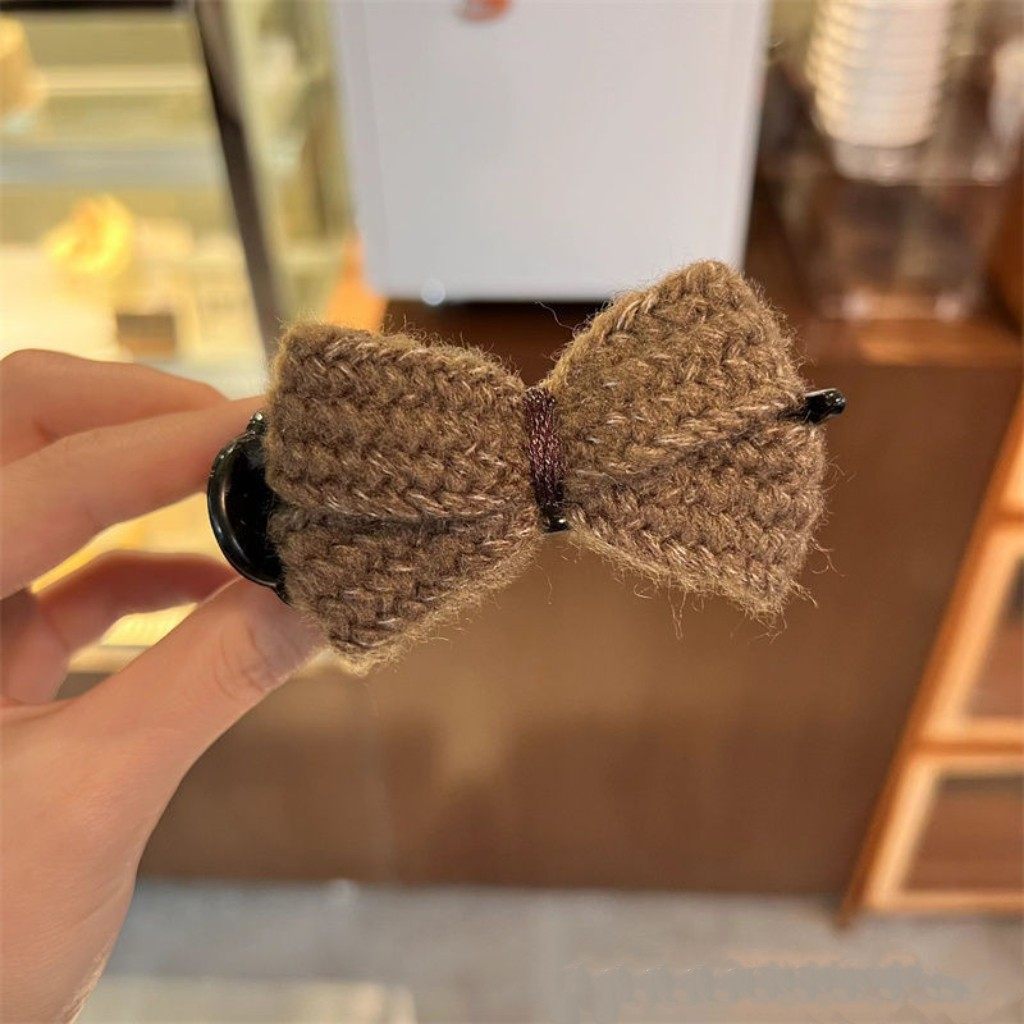 秋冬针织毛线蝴蝶结发夹丸子头固定抓夹头饰发卡盘发鲨鱼夹子,淘宝优惠券,粉丝福利购,淘宝优惠卷