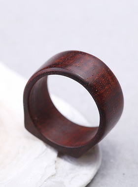 印度小叶紫檀戒指木质男猛犸牙情侣对戒女手工复古原创定制指环潮
