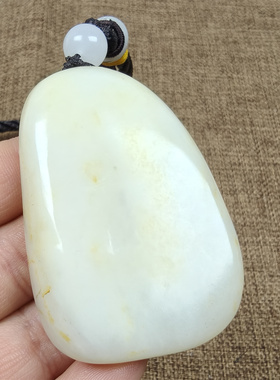 天然和田玉雕刻把件双喜临门保真