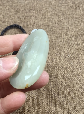 和田玉青海山料青白玉雕刻把件挂件悟道保真支持全国复验