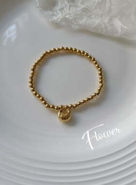 小福袋两世欢莲蓬莲叶新中式古风钛钢弹力绳手链气质轻奢精致手饰