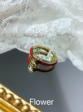 本命年转运红绳开口戒指气质轻奢小众高级感甜美新年百搭指环
