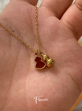 红贝葫芦吊坠钛钢项链气质轻奢小众设计高级感精致百搭锁骨链