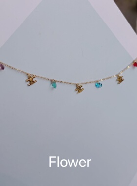 凯旋门彩色锆石钛钢项链夏日多巴胺小清新精致高级少女感锁骨链