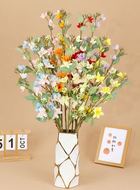 双叉茉莉 高奢款仿真花摆件书柜桌面家居装饰品客厅摆件节日装饰