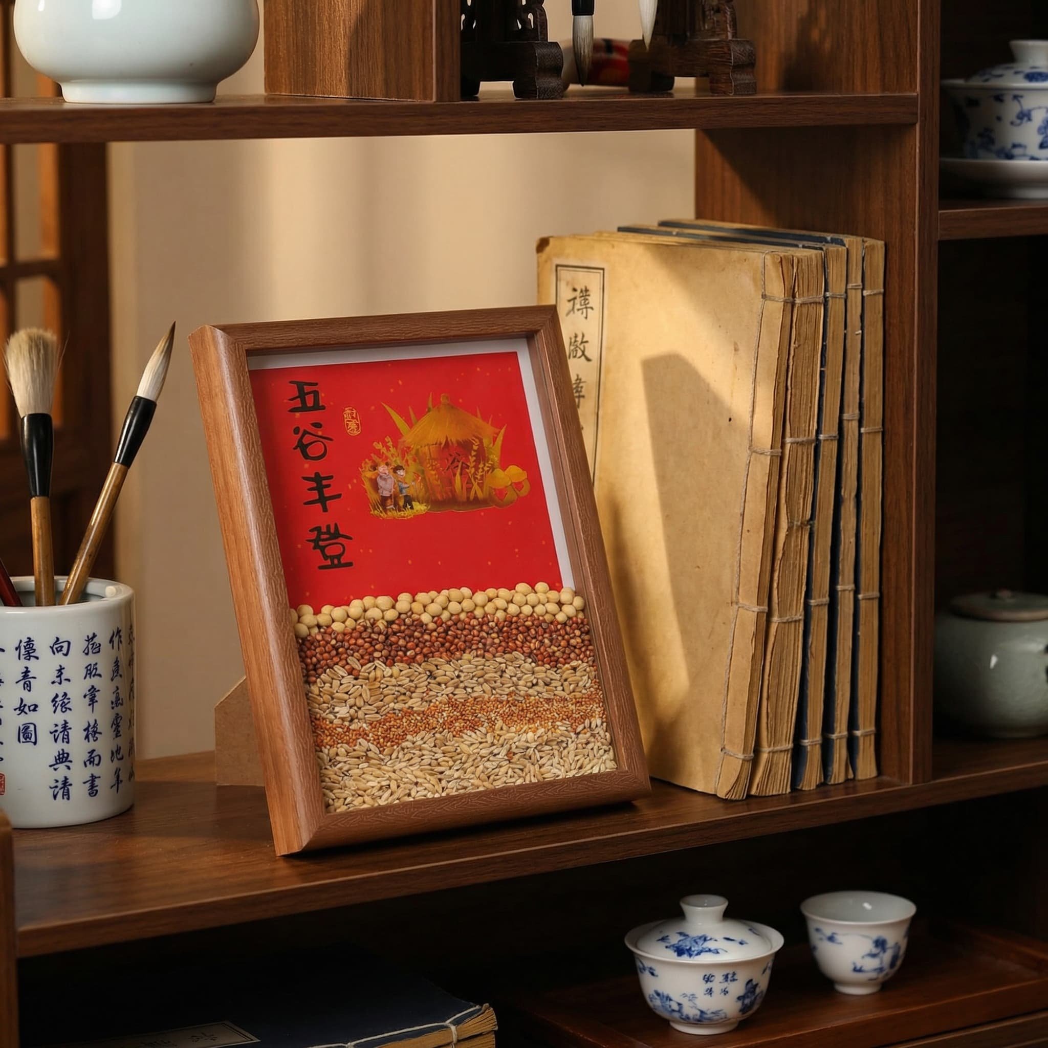 马年新年装饰五谷丰登相框摆件春节过年客厅桌面氛围布置道具家用,淘宝优惠券,粉丝福利购,淘宝优惠卷