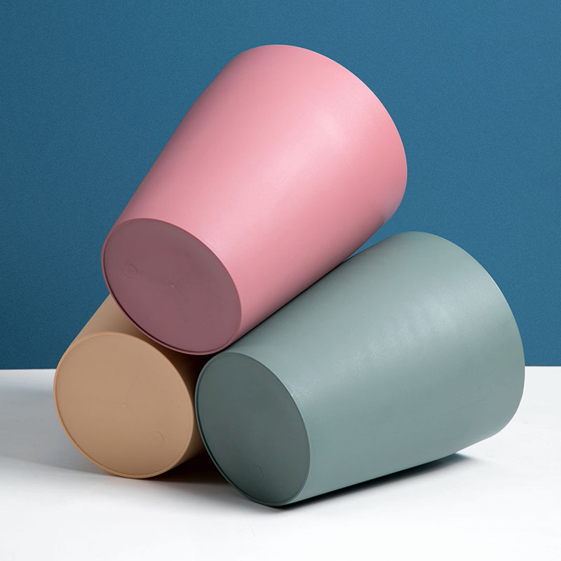 北欧风厨房垃圾桶 可爱少女卧室加厚塑料桶 家用客厅创意大号纸篓 - 图1