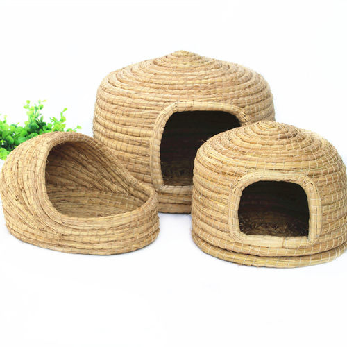 兔子保暖草窝豚鼠窝宠物用品 兔窝 荷兰猪保暖窝 垂耳兔草房 包邮 - 图3