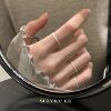 Suzyacc kr pure silver frosted crushed ice plain ring ins simple cold style niche high-end index finger ring