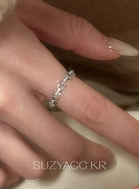 【新品限时2件88折】1.21 20点精致通勤马蹄合成锆石戒指开口