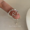 Suzyacc kr minimalist niche love pull sterling silver ring ins style personalized versatile high-end index finger ring