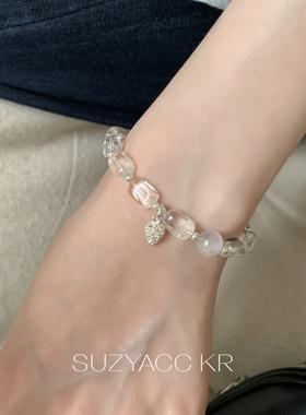suzyacc kr纯银松果吊坠白水手串手链夏季超显白清冷感百搭手饰女