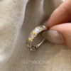 Suzyacc kr niche seven-grain sterling silver ring heavy industry versatile index finger ring big-name light luxury personalized ring