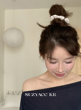 suzyacc kr法式百搭爱心波点小众皮筋发圈温柔通勤高级皮筋头绳
