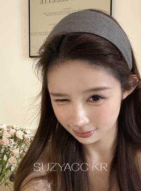 suzyacc kr夏日透气针织宽边发箍2026新款简约复古百搭高级头箍女