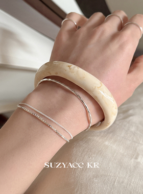 【99元任选4件】轻奢小众精致chic亚克力宽边手镯ins简约个性手饰