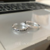 Suzyacc kr letter wave sterling silver ring simple retro niche high-end index finger ring versatile ring
