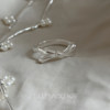 Suzyacc kr minimalist sterling silver bow ring niche design sweet cool versatile high-end index finger ring