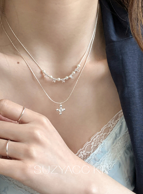 【新品限时2件88折】4.23 20：00夏日清凉透闪双层水钻项链叠戴