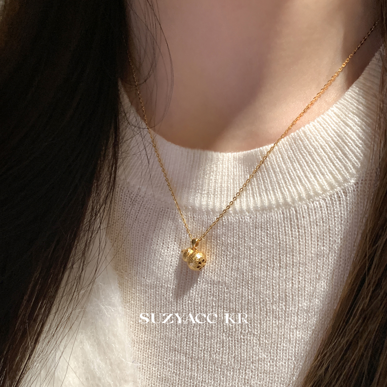 suzyacc kr纯银葫芦项链新中式简约小众高级感毛衣链轻奢气质颈链 - 图2