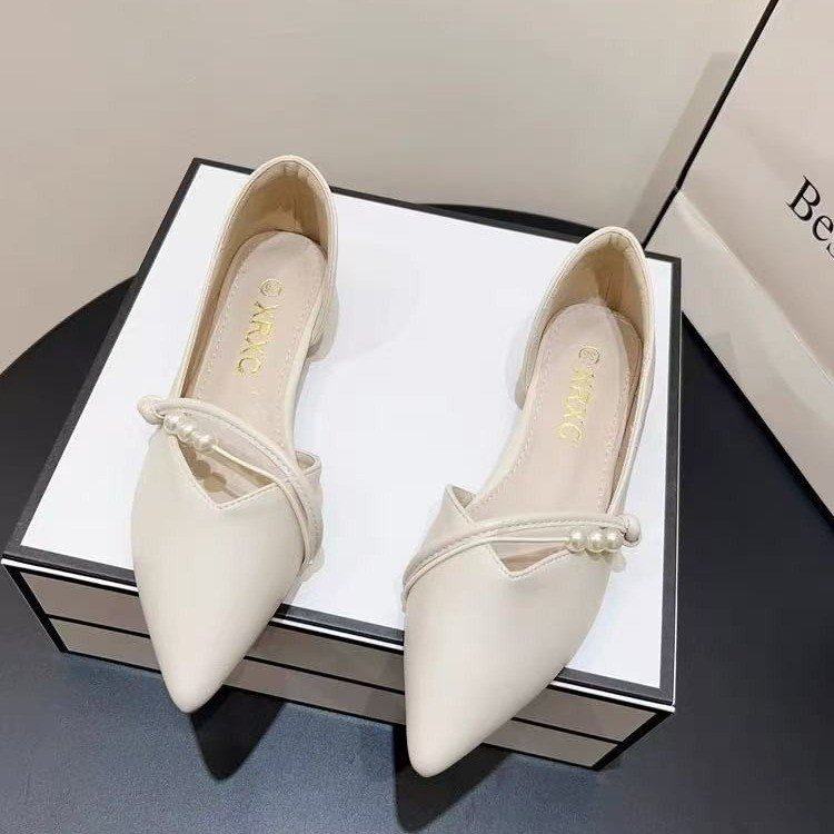 2025年夏季新款浅口尖头平底软底侧空瓢鞋晚晚风温柔孕妇豆豆鞋女,淘宝优惠券,粉丝福利购,淘宝优惠卷