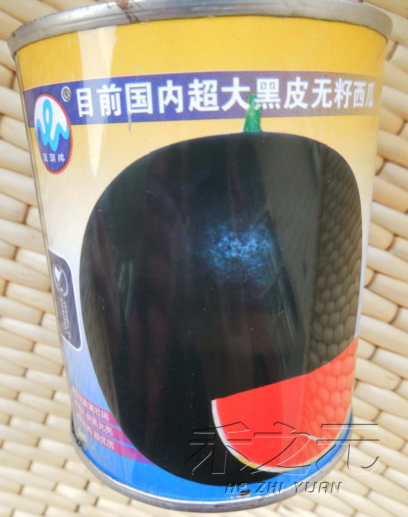 浪潮二号黑皮红黄瓤无籽西瓜种子特大巨型水果春季四季蔬菜种孑