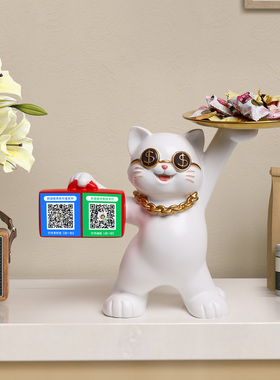 开业礼物招财猫收款二维码收纳