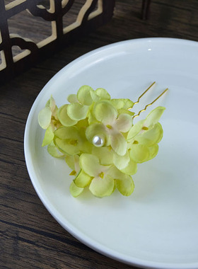绢花古风绣球花发簪拍照发饰
