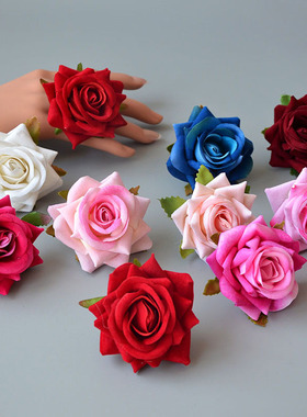 手工布艺仿真玫瑰花朵舞蹈表演
