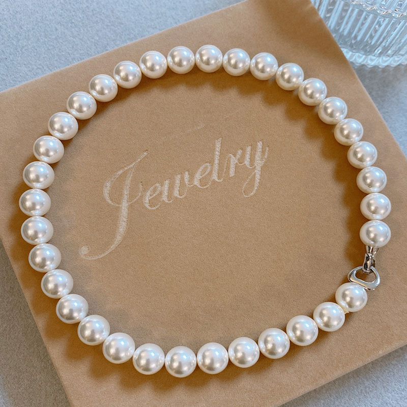 毛衣链百搭澳白珍珠项链女不掉色秋冬高级感小众串珠锁骨颈链饰品 - 图3