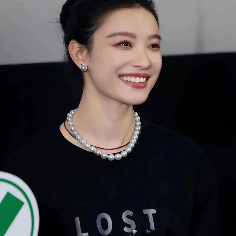 毛衣链百搭澳白珍珠项链女不掉色秋冬高级感小众串珠锁骨颈链饰品 - 图1