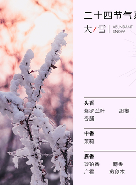 香水24节气大雪温暖东方香女士持久淡香水小众留香原创礼盒装