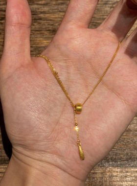 中古拉丝洛神之泪项链女vintage古法传承颈链小众个性设计锁骨链